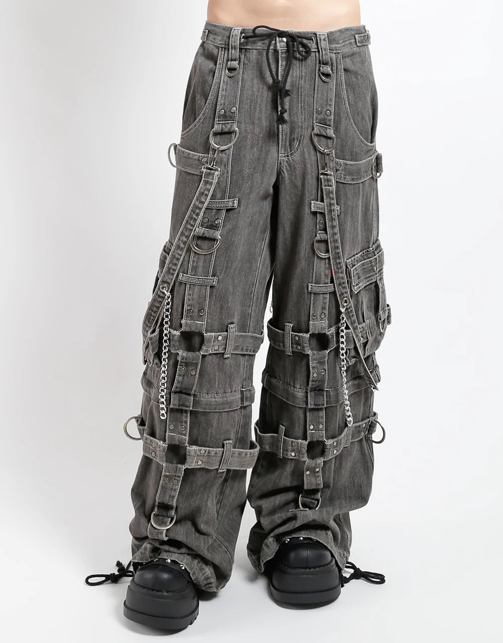 Black Denim Harness Pant - Hot Rock Hollywood