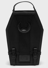 Load image into Gallery viewer, Black backpack on a light gray background