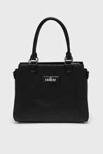 Load image into Gallery viewer, Black handbag with a visible brand logo on a white background