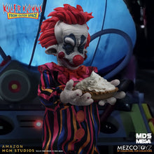 Load image into Gallery viewer, Clown figurine holding a pie with 'Killer Klowns from Outer Space' branding in the background.