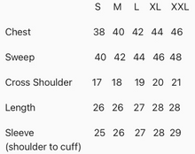 Load image into Gallery viewer, size chart