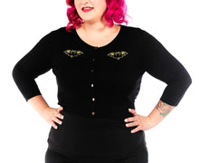 Load image into Gallery viewer, model showing front of cardigan