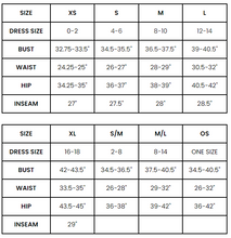 Load image into Gallery viewer, size chart