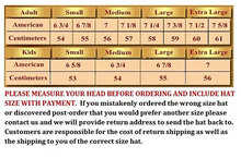 Load image into Gallery viewer, Cowboy hat size chart