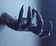 Load image into Gallery viewer, side view of Black witch hand statue