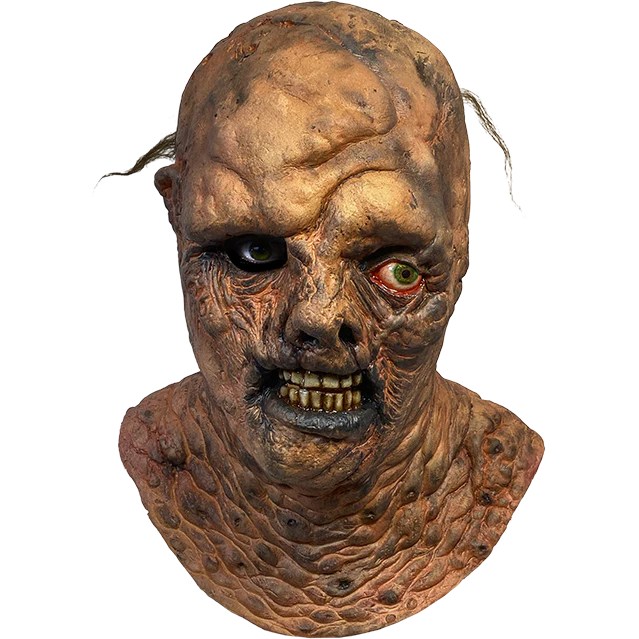 Scary mask with detailed texture on a white background