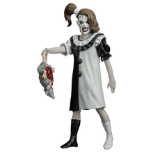 Load image into Gallery viewer, Figure in a clown costume with black and white dress on a white background
