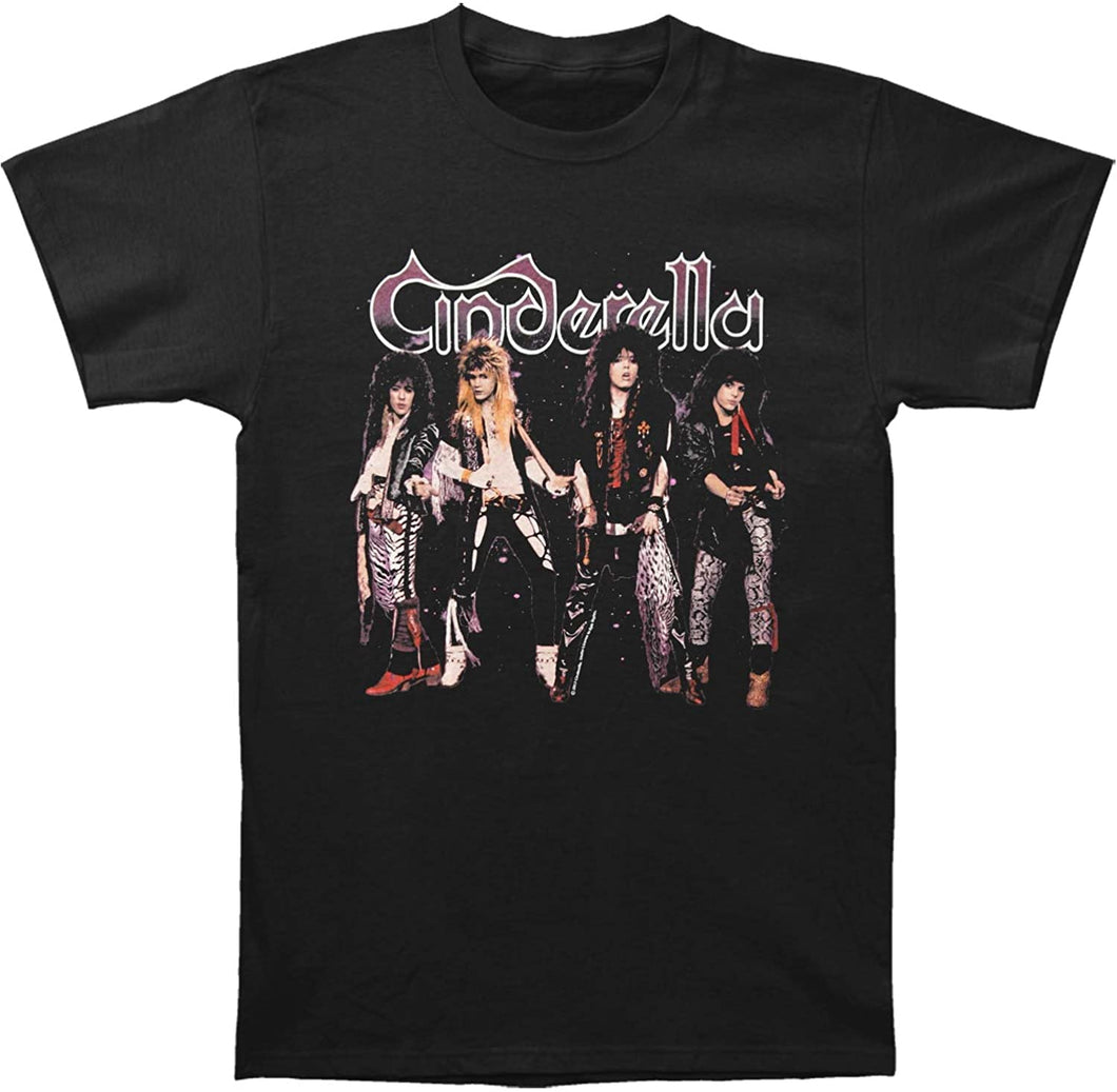 black cinderella band shirt with logo and picture of band
