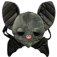 Load image into Gallery viewer, bat head plush purse with pleather bat wings and large ears
