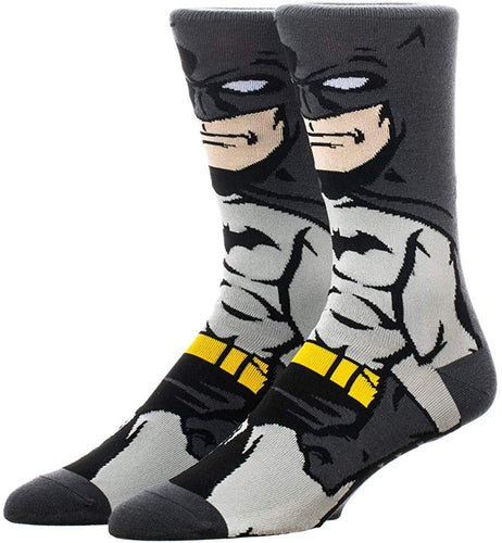 mannequin displaying batman full body mid calf crew socks