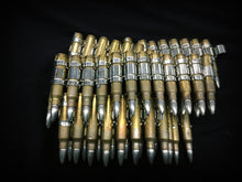 Load image into Gallery viewer, .223 brass bullet belt with nickel plated tips and links
