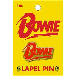 red bowie bolt logo pin
