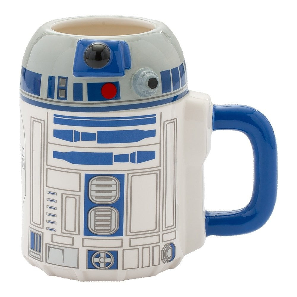 R2-D2 blue and white full body ceramic sculpted mug